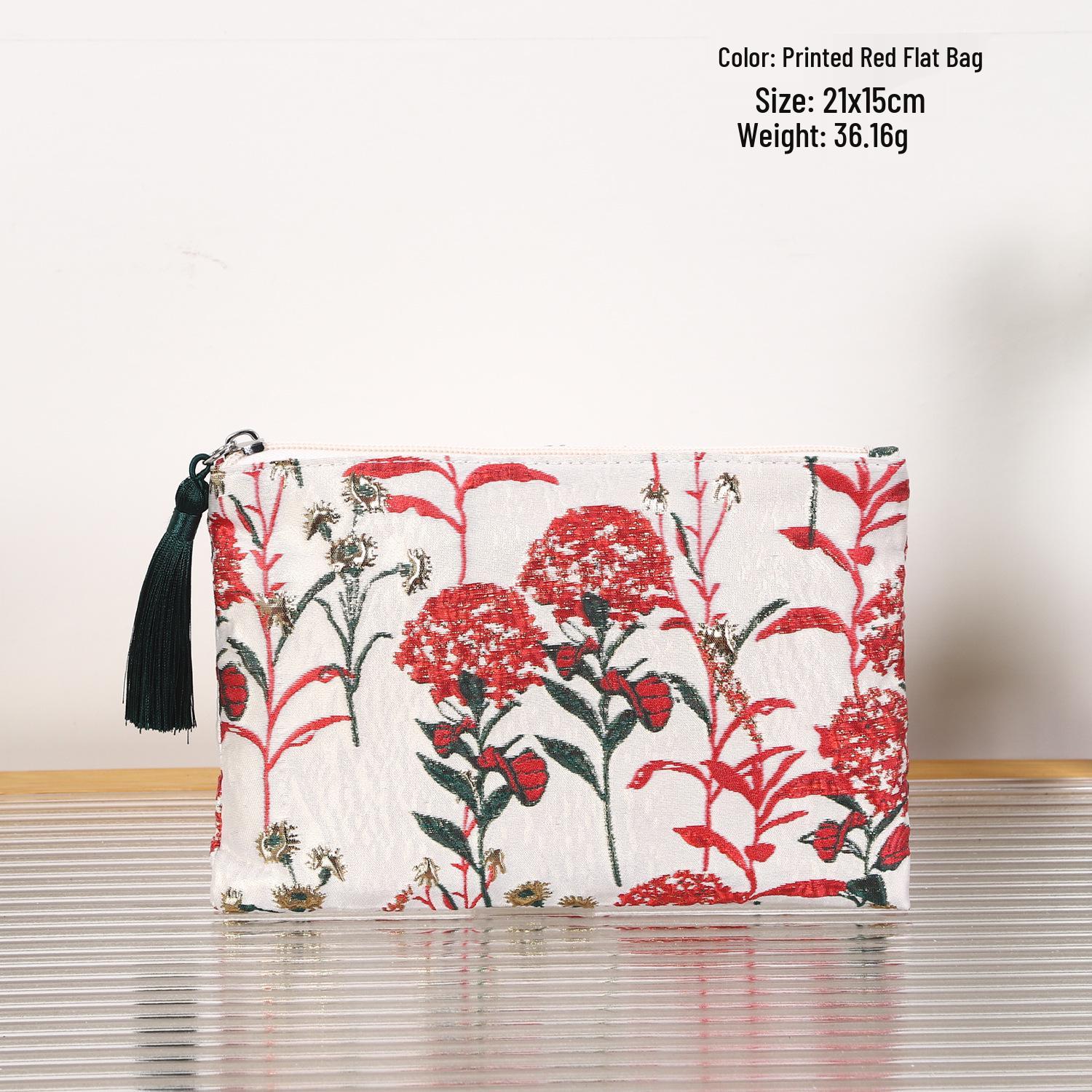

Elegant Large-Capacity Chinese Style Makeup Bag for Lipstick and Cosmetics