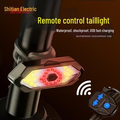 USB Wiederaufladbares Fahrrad LED Blinker Rücklicht mit Hupe, Wasserdicht für Nachtfahrten