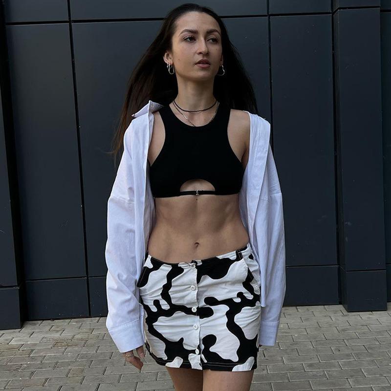 Letnie nowe, wycięte w kształcie litery U, super krótkie topy damskie, modne, bez rękawów, dopasowane, seksowne, damskie, swobodne, sportowe, do jogi, kamizelka, 25555