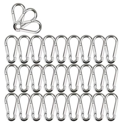 Lissey 304 Stainless Spring Drop 50kg Load Capacity Pack of Carabiner, Steel, Hook, Keychain, Multi-Function Carabiner, Outdoor, Trekking, Protection,