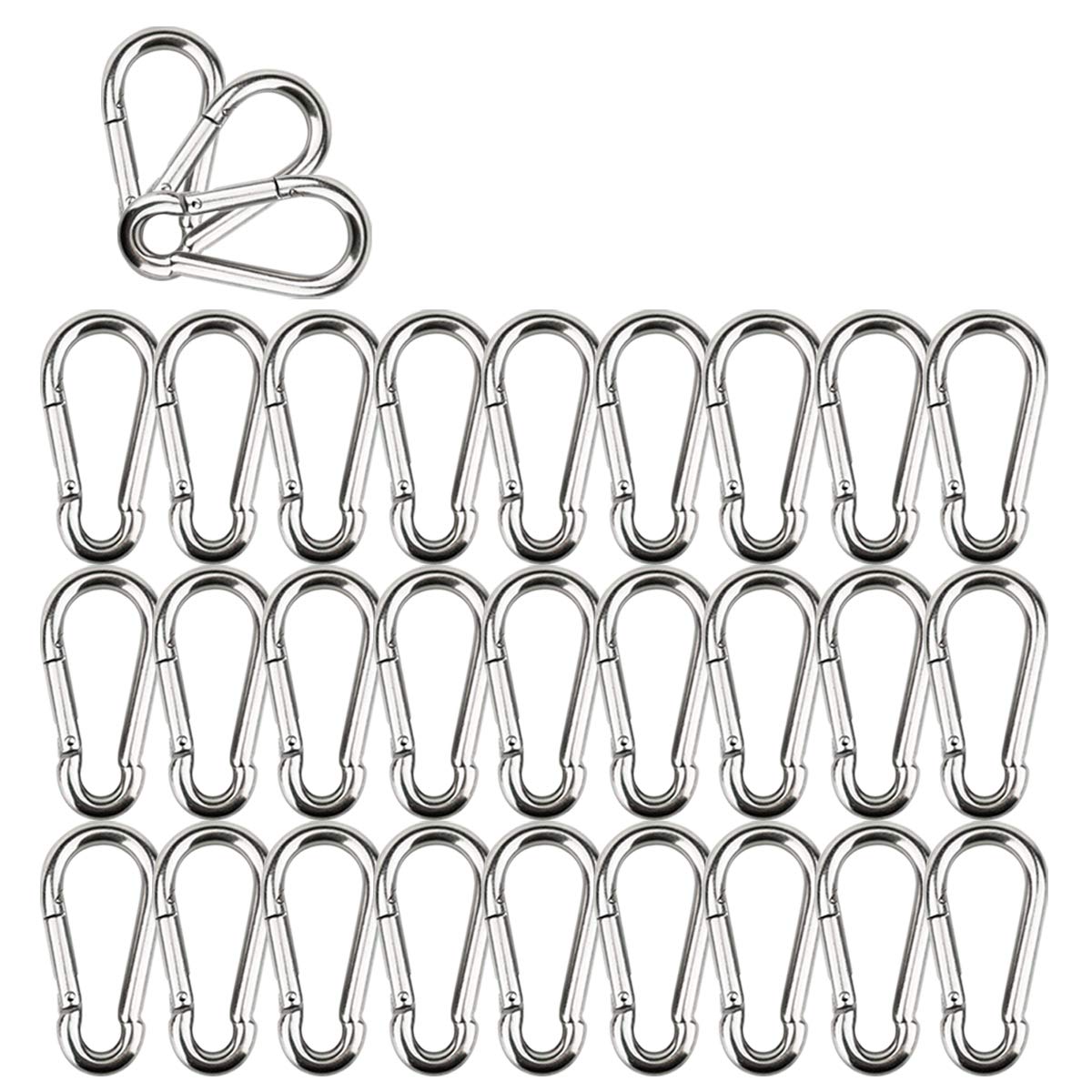 

Lissey 304 Stainless Spring Drop 50kg Load Capacity Pack of Carabiner, Steel, Hook, Keychain, Multi-Function Carabiner, Outdoor, Trekking, Protection,
