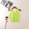 American Fashion Brand Double V Neck Rib Camisole Summer Sleeveless Fashion Fashion Solid Color Outerwear Knitting Tops