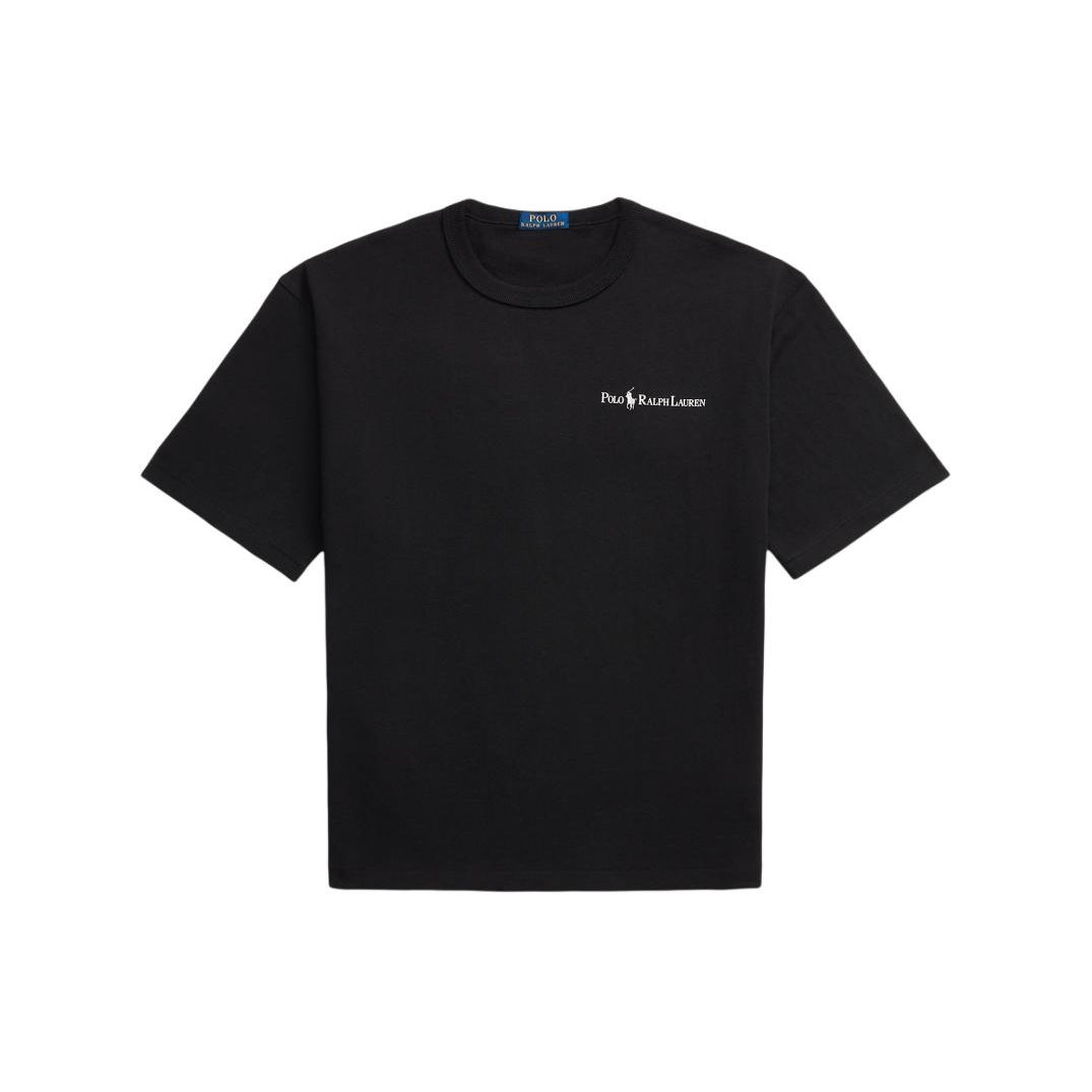 

Polo Ralph Lauren Однотонная футболка с вышивкой букв, свободного кроя, с коротким рукавом, мужская, топы, черный MNPOTSH1N822099-001 XS