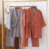 Unisex Japanese Kimono Cotton Gauze Yukata: Spring/Summer Lightweight Couple Home Wear Set