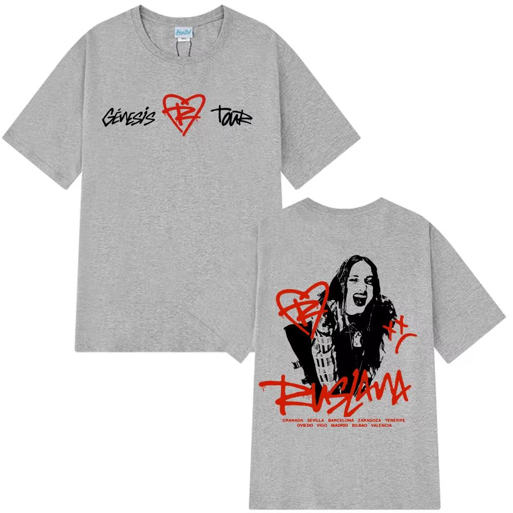 Singer Ruslana Merch Double-sided Print T Shirts Men Women Fashion O-neck Short Sleeve Tees Short-sleeved T-shirt