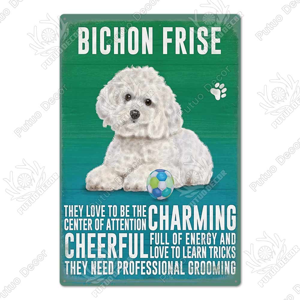 Putuo Decor Dog Vintage Tin Sign Plaque Metal Plate Wall Art Decoration for Living Room Man Cave Cafe Farm Home Retro Poster