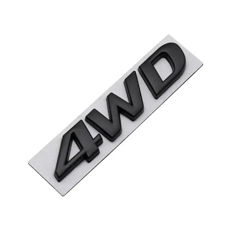 1Pc 3D Metal 4WD Logo Car Rear Trunk Fender Emblem Badge Sticker for  IX25 IX35 Tucson Santafe