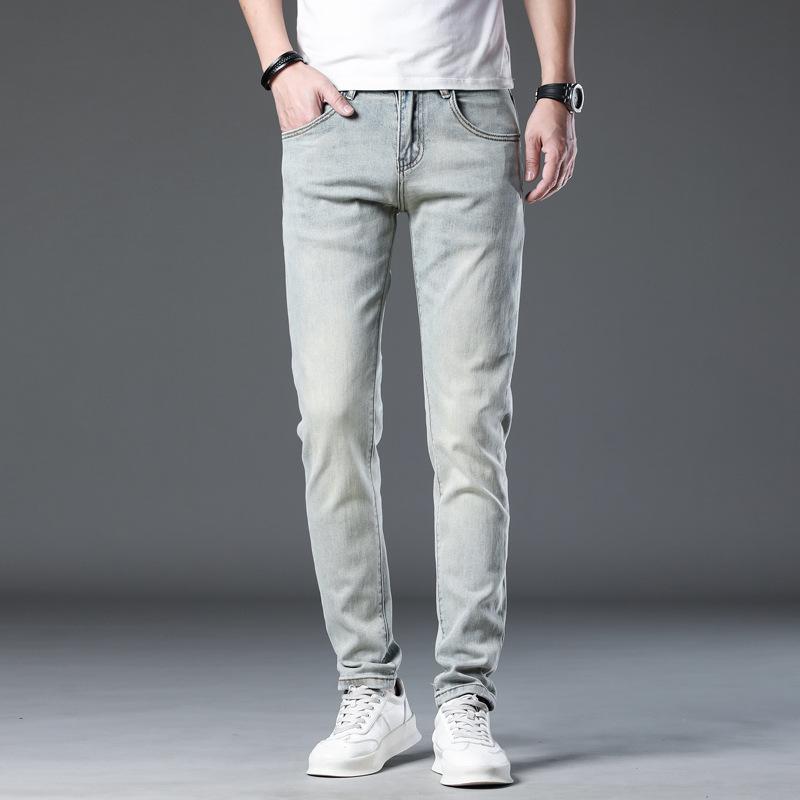 New Summer Jeans Slim Nine-point Stretch Casual Long Pants for Men