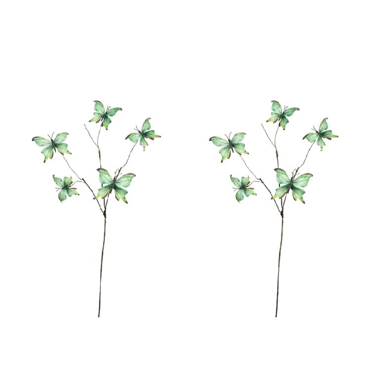 2pcs Faux Dried Branch Decoration Silk Butterfly Blooms Indoor Party Supplies Flower Displays Set Safe to Child