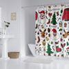 1 Piece 180X180Cm Christmas Gingerbread Man Pattern Printed Shower Curtain Partition Bathroom Waterproof And Mildew Proof