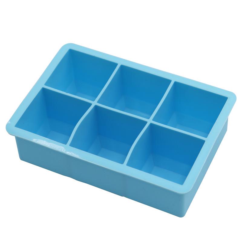 Silicone Ice Tray with Lid - 6 Large Grid Cube Mold