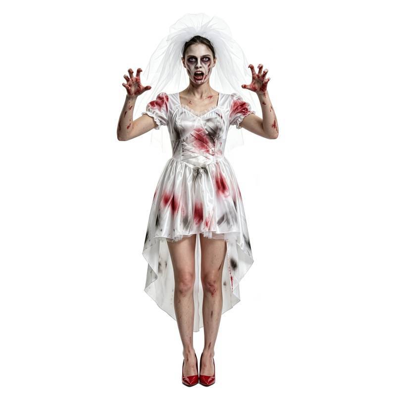 Halloween Ghost Bride Costume Dress Polyester Spandex For Cosplay Party Stage Performance