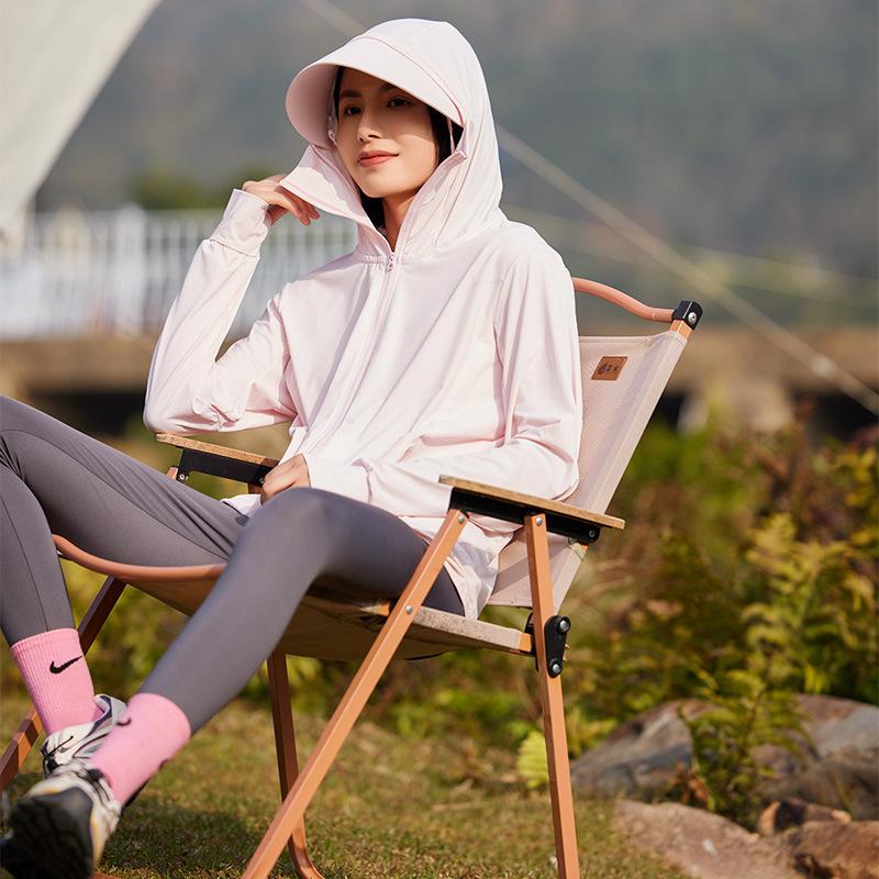 Damska kurtka przeciwsłoneczna UPF50+ z odpinanym kapturem z daszkiem, wykonana z lodowego jedwabiu, lekka, oddychająca, z ochroną UV, letnia bluza z kapturem chroniąca przed słońcem