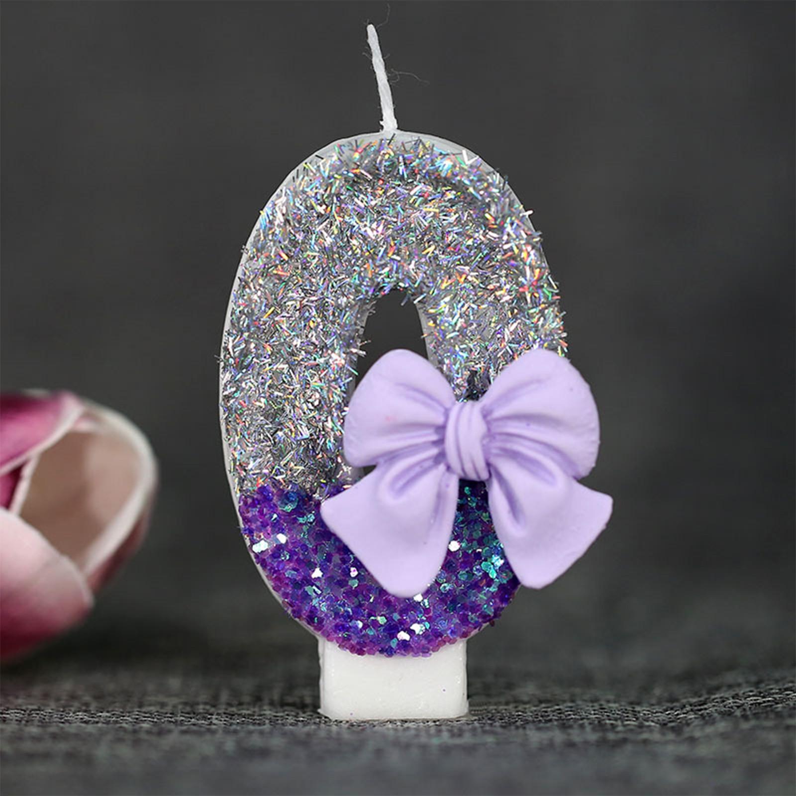 

Градиентный фиолетовый бант номер свечи торт свеча на день рождения креативные украшения для торта на день рождения свеча для украшения вечеринки One Size