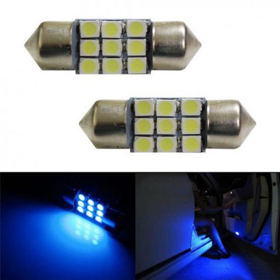 

Ultra Blue 9-SMD-1210 1.25 DE3175 DE3022 LED Bulbs For Step Side Door Lights