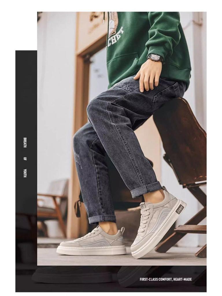 Breathable Canvas Men's Height-Increasing Camouflage Sneakers - Odor-Resistant, Non-Slip Casual Sports Shoes