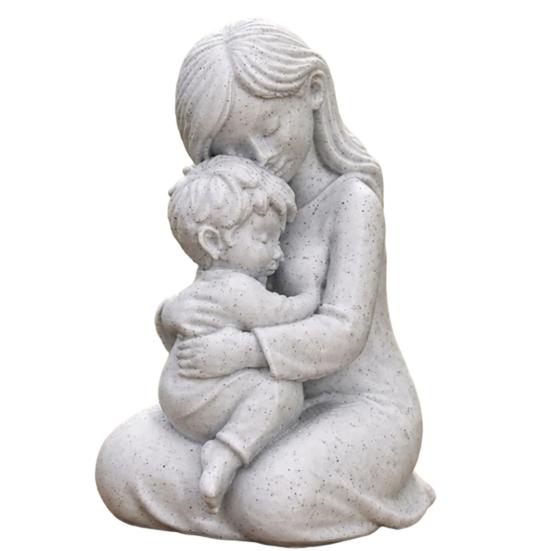 3D Printed Mother And Baby Figurines Ornaments Nordic Style Warm Mother-Child серый