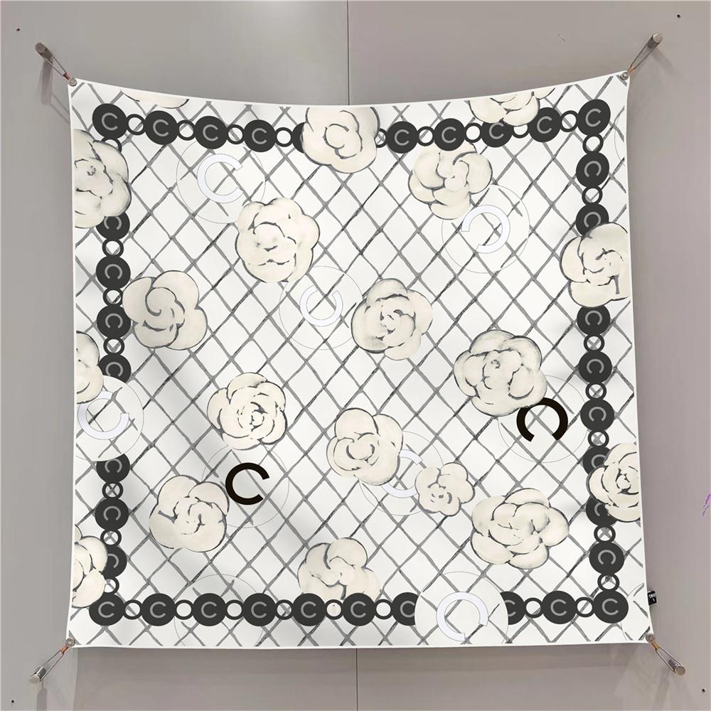 

Silk Scarf Women Letters Printed Square Scarves Head Echarpes Silk Foulards Femme Wraps Beach Shawls Bandana Lady Hijabs 90CM 90CM x 90CM