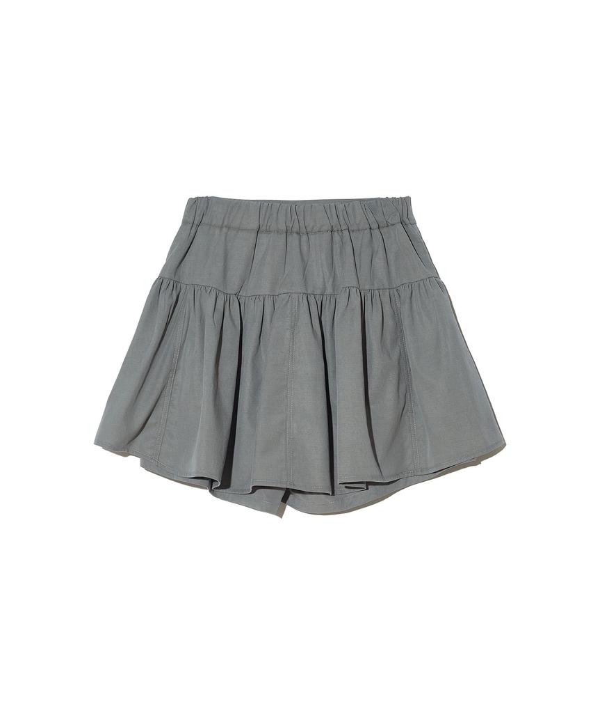 GRASPLAN Shirring Mini Skirt Shorts_Gray