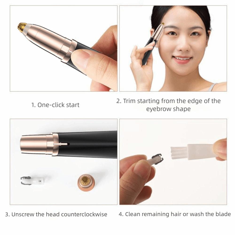 LED Light Electric Eyebrow Trimmer Portable Automatic Eyebrow Trimming Tool  Grooming Tool