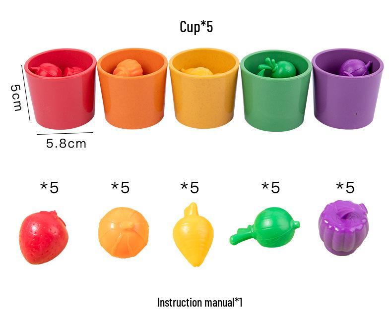 Wooden Farm Veggie Sorting & Counting Game for Toddlers