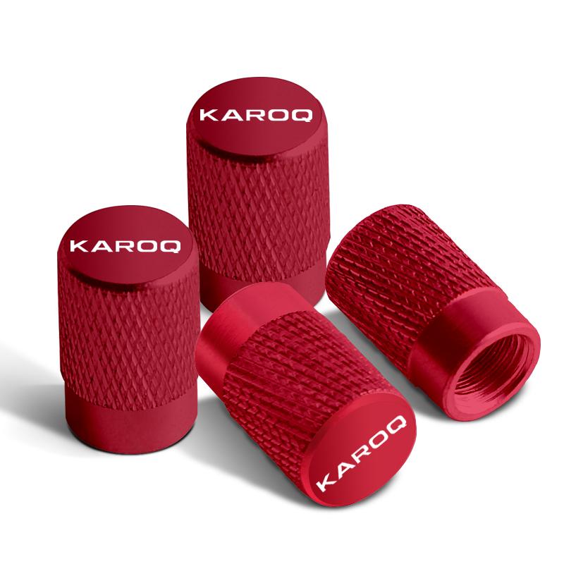 BYCP2 4pcs For Skoda Karoq Badge VRS Sport Line Car Wheel Tire Valve Caps Tyre Stem Covers Accessories Styling