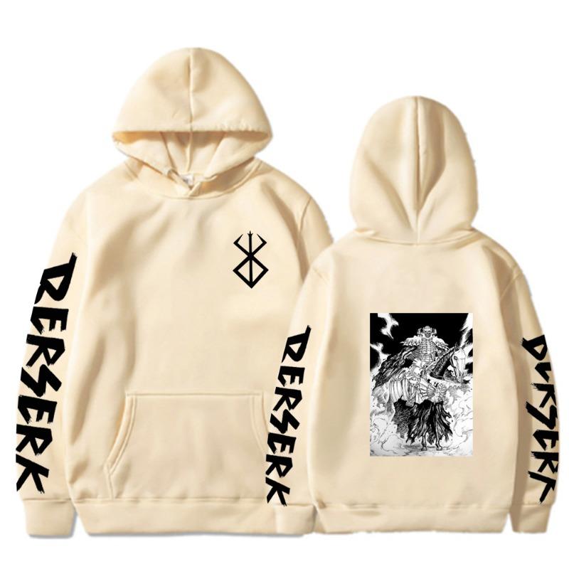 Berserk Guts Herbst Winter Herren Hoodie Vintage Unisex Pullover Herren Vintage Grafik Kapuzenpullover Tops Übergröße Streetwear Kleidung
