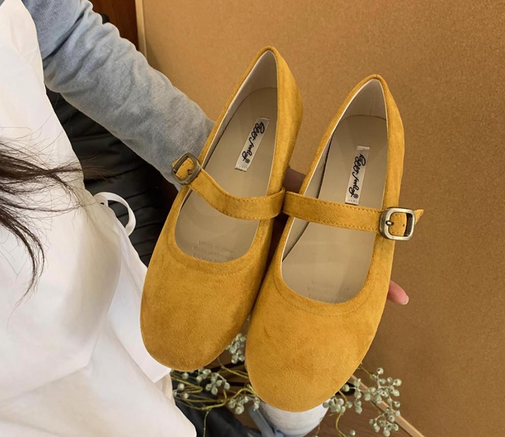 

2025 Women Flats Soft Leather Dress Shoes Spring Brand New Round Toe Shallow Slip on Ladies Casual Ballet Shoes35-40 40 жёлтый