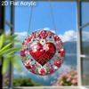 Acrylic Heart & Roses Suncatcher, Stained Glass Effect Window Hanging Ornament for Love & Valentine's Day Lover Gifts