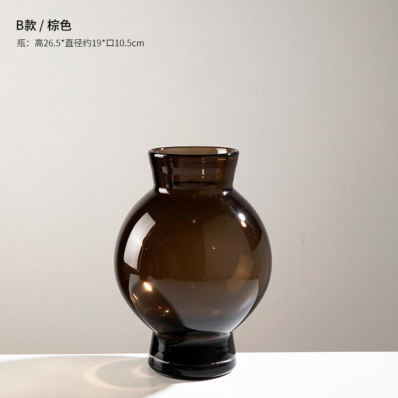 Nordic Home Decor Heavy Glass Vase Living Room Decoration Flower Arrangements Desktop Hydroponic Vase