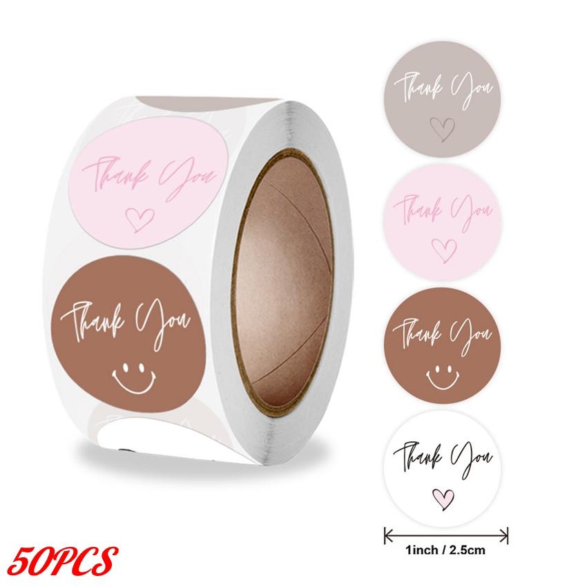 

50-500pcs Pink Thank You Stickers for gift packaging Envelope Seal Labels Handmade decor for Small Business Stationery Sticker