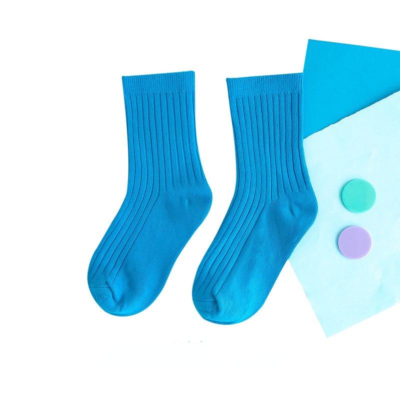 1-12 Y Baby Kid Socks Girl Children Boy Candy Color Toddler Sock Soft Double Needle Cotton Tube Socks Cute Solid Color Socks