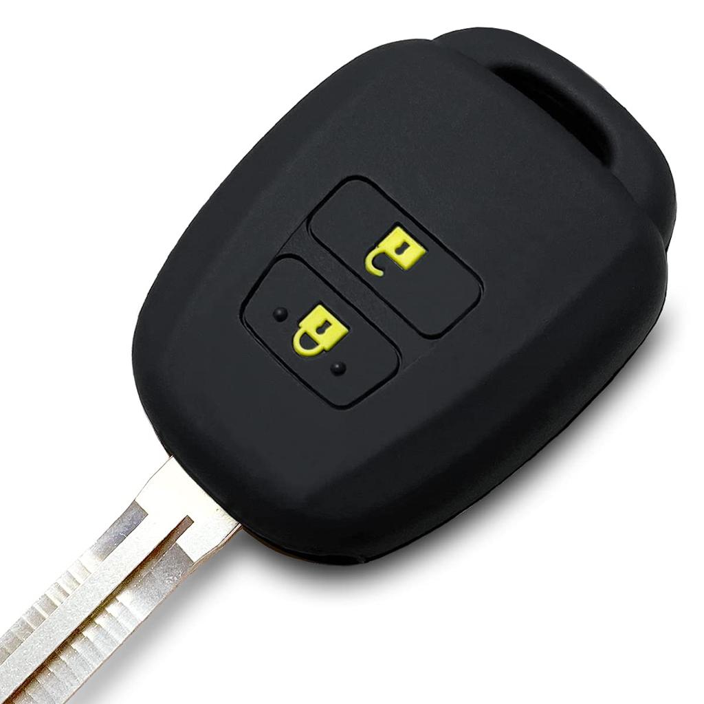 IKT 2 Button Silicone Cover for Keyless Keyless Keyless Keys, Black Yellow, Sienta, Vitz,