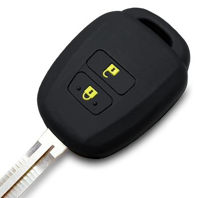 IKT 2-Tasten Silikonhülle für schlüssellose Schlüssel, Schwarz Gelb, Sienta, Vitz,