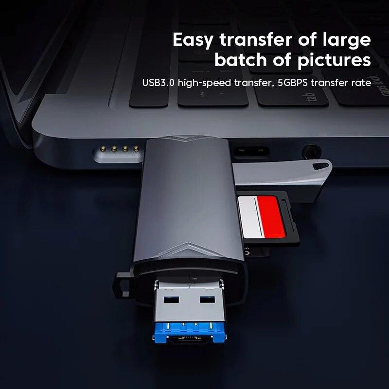 6 In 1 Multifunction Usb 3.0 Card Reader U Disk Type C/Micro Usb TF/Sd Flash Drive Memory Card Reading Adapter Phone Accessories