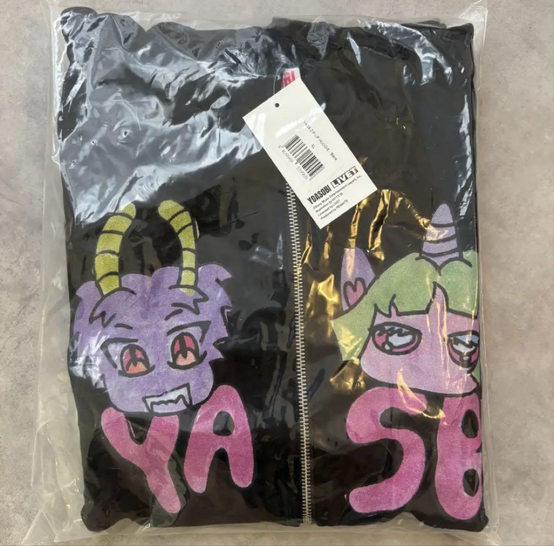 

[USED] Korea Exclusive YOASOBI Zip-Up Hoodie, Black, Size XL