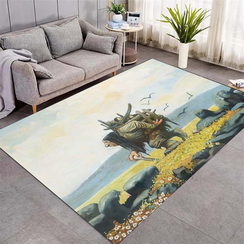 Vintage Fantasy Fairy Tale Illustration Area Rug Non‑Slip Floor Mat Carpet for Living Room Bedroom Home Interior Decoration