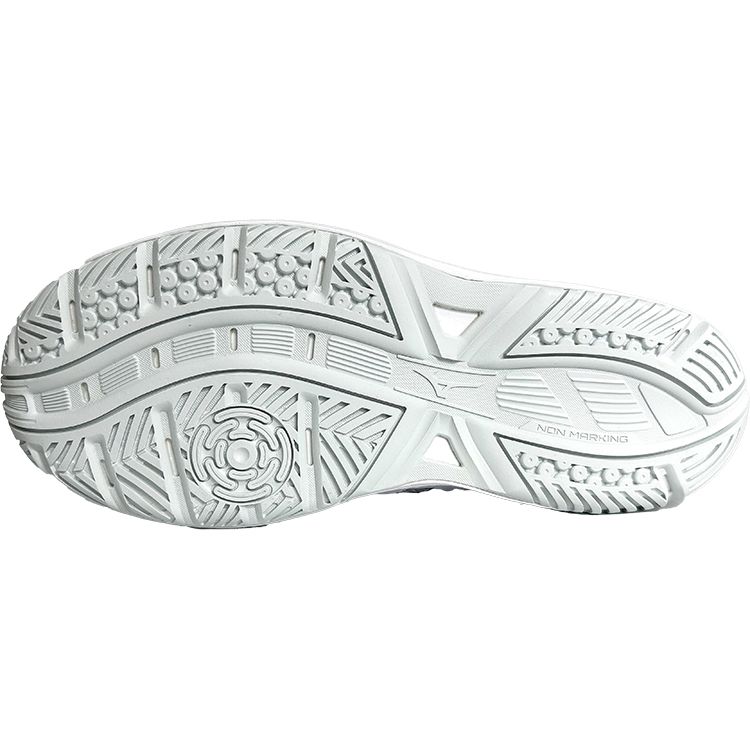 Mizuno Shock Absorbing Non-Slip Breathable Flexible Training Shoes Kids Sneakers White Blue X1GC230735