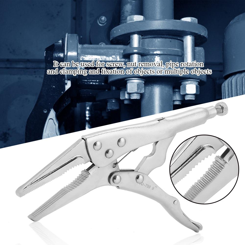 9. Inch Electrician Nozzle Pliers Steel Nago Nose Lock Pliers Jaw Lock for Screw Nut Removal, Pipe Rotation and