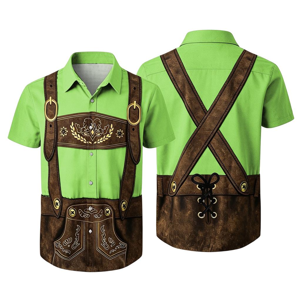 Men's Vintage Print Short Sleeve Cardigan Casual Loose Fit for Party Festival Daily Wear