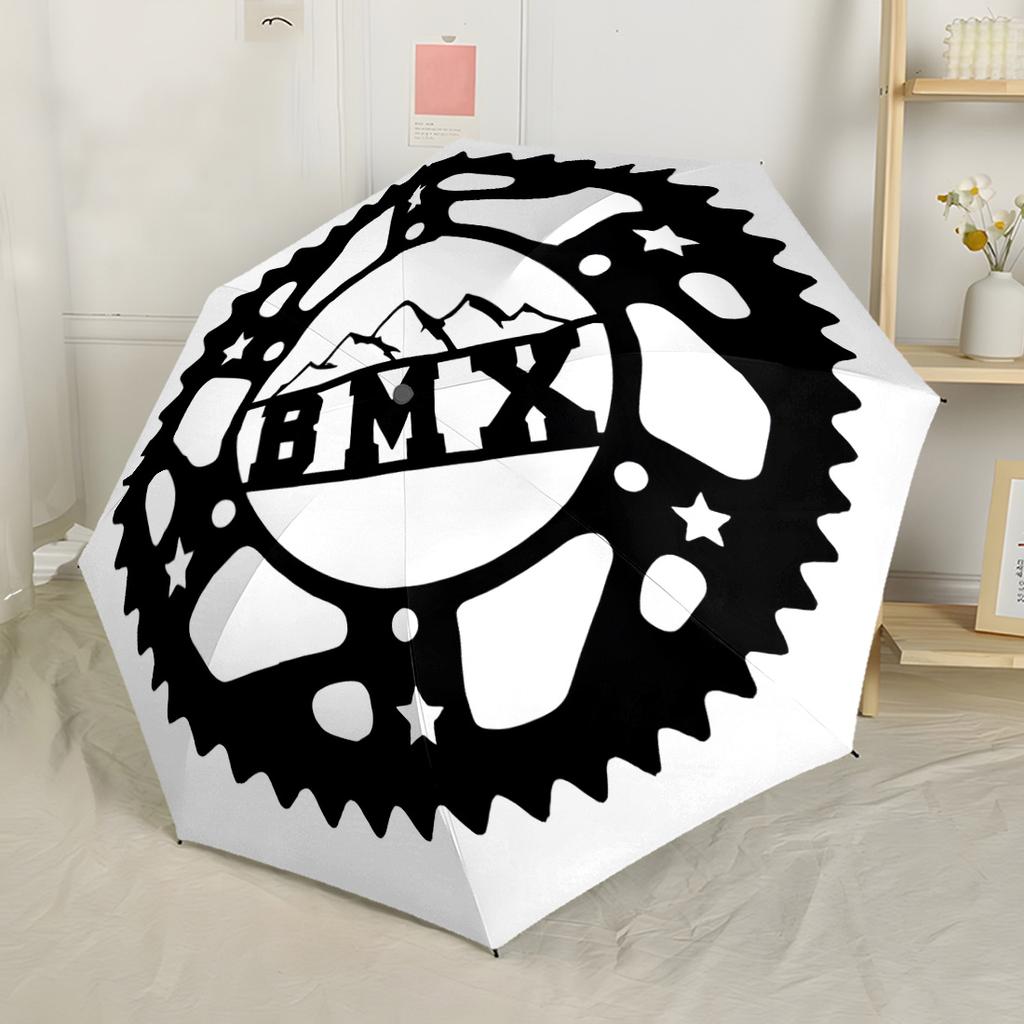 Bmx Bike Adventure Portable Automatic Umbrella with 8-Rib Foldable Design Durable Everyday Carry Umbrella Elegant Umbrella Spiritual Gift