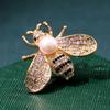 Fashion Pearl Bee Brooches Rhinestone Flower Safety Pins for Women Shirt Dress Scarf Buckle Accessories Office Leisure Jewelry