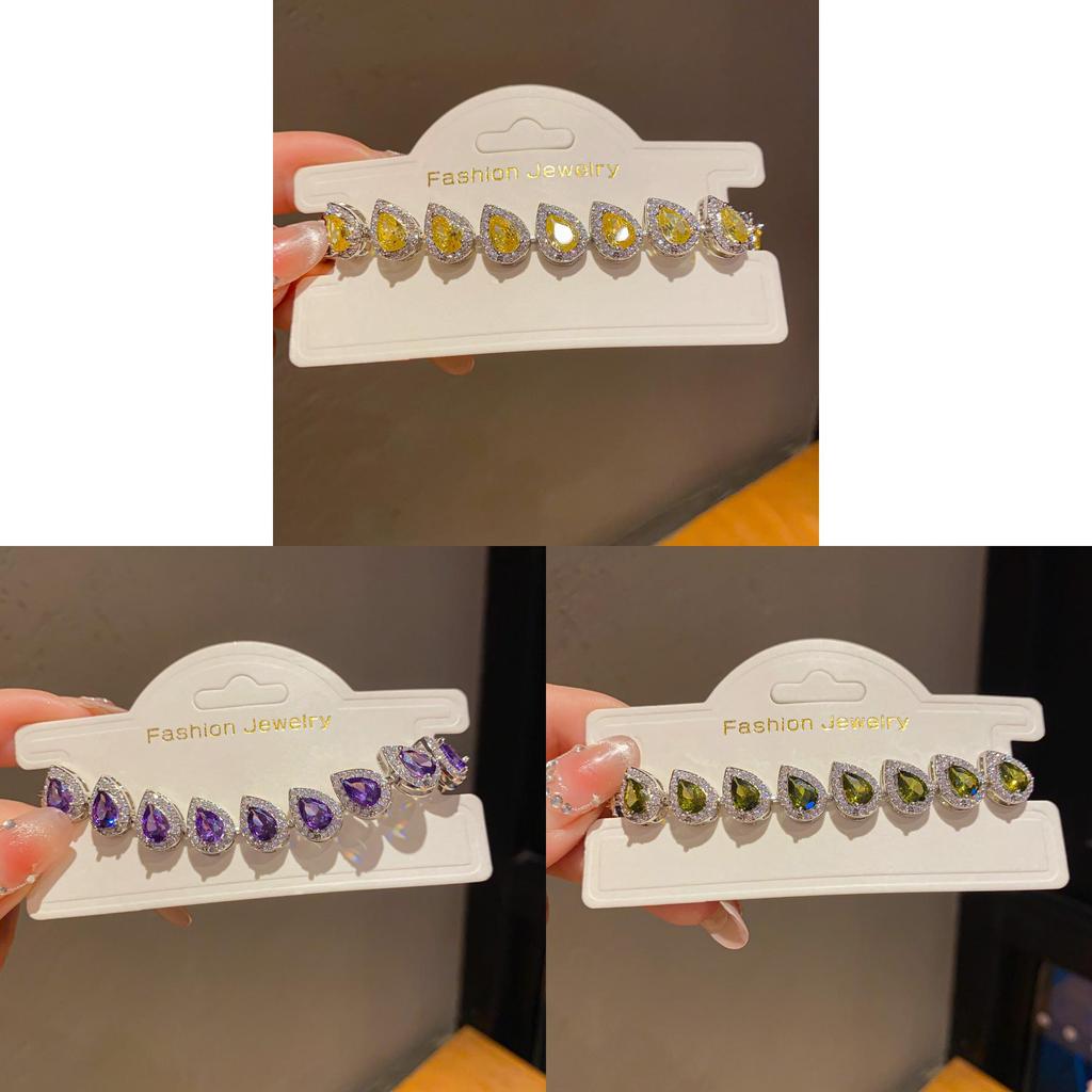 Copper Zircon Water Drop Bracelet For Women With Elegant Casual Style