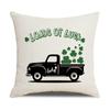 Green Letter St. Patrick's Day New Home Soft Decor Linen Pillow Cover Cushion Cover