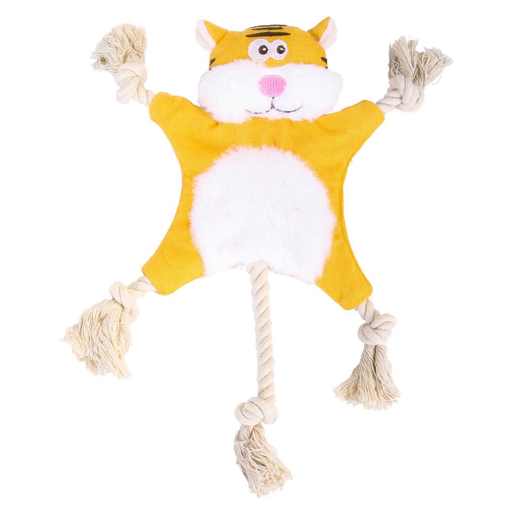 Dogs Benepaw Durable Stuffless Plush Dog Chew Toys Puppy Pet Toys Interactive for Small Medium Large Dog Rope Knots Squeaky