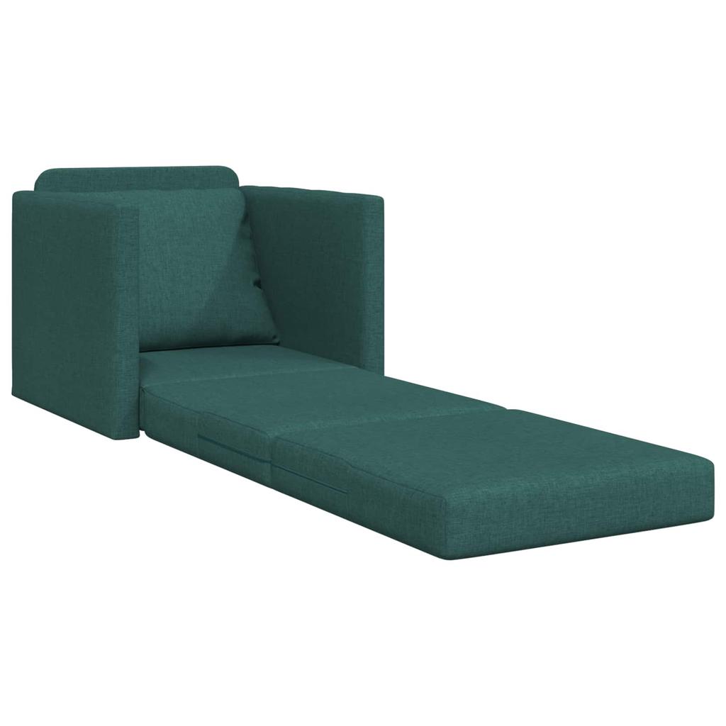 Sofa Bed Dark Green 74 x 77 x 81 cm Fabric