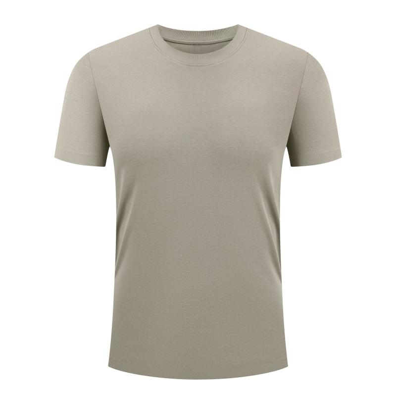 Camiseta Masculina de Seda Gelada com Gola Redonda e Manga Curta, Top Masculino para Esportes e Lazer Corrida, Roupas Masculinas de Secagem Rápida para Fitness Manga Curta