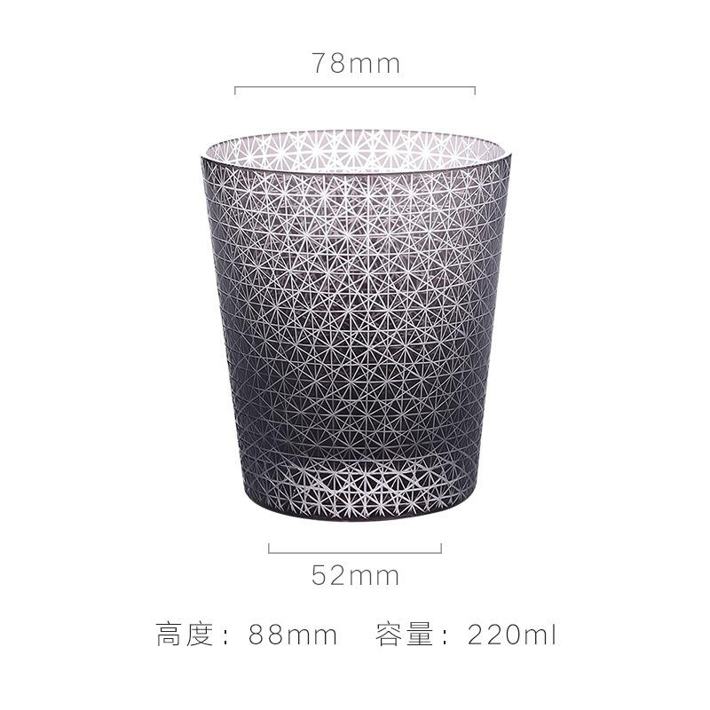 Hand Carved Edo Kiriko Whiskey Glass Japanese Crystal Ocean Heart Barware
