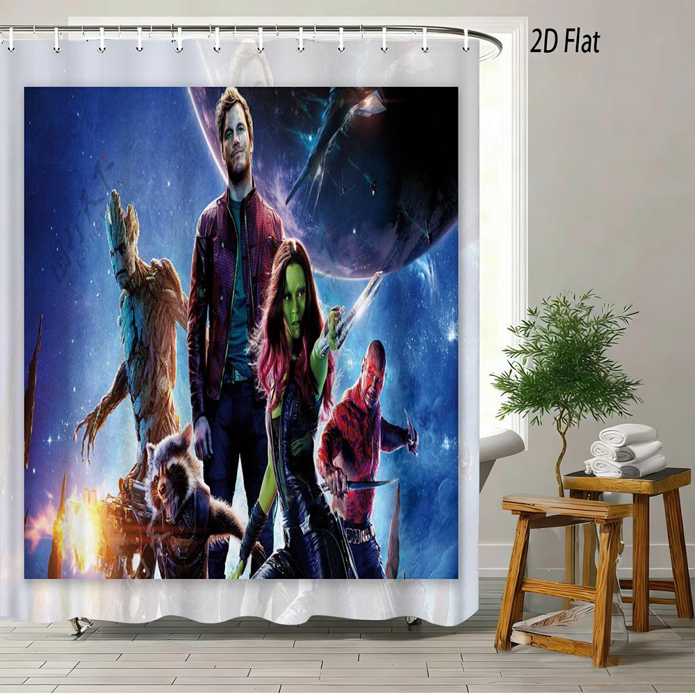 Guardians Of The Galaxy Team Waterproof Shower Curtain For Cosmic Bathroom Decor