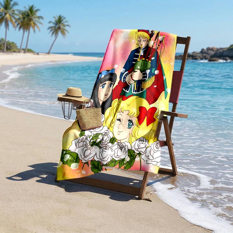 Candy Candy Fashion Beach Towel: Ideal for Summer Adventures Soft, absorbent and quick drying suitable for swimming and bathing
